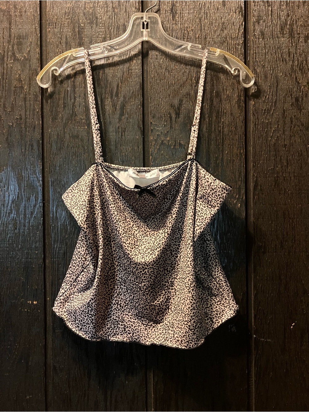 Madden Girl Tan and Black Leopard Satin Cowl Camisole